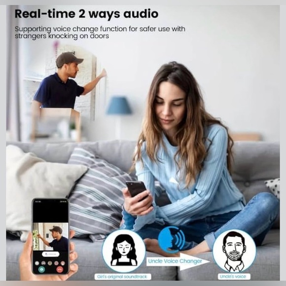 Mini Black Smart Doorbell with Camera - Picture 3 of 4